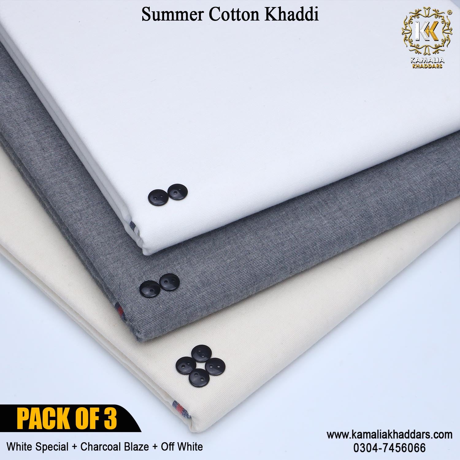 PACK OF 3 (White Special+Charcoal Blaze+Offwhite)