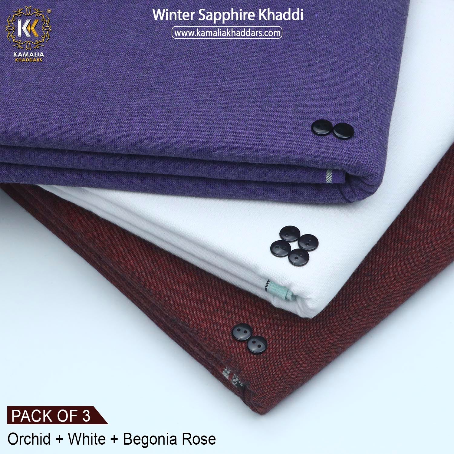 PACK OF 3 (WHITE SPECIAL+BEGONIA ROSE+ORCHID )