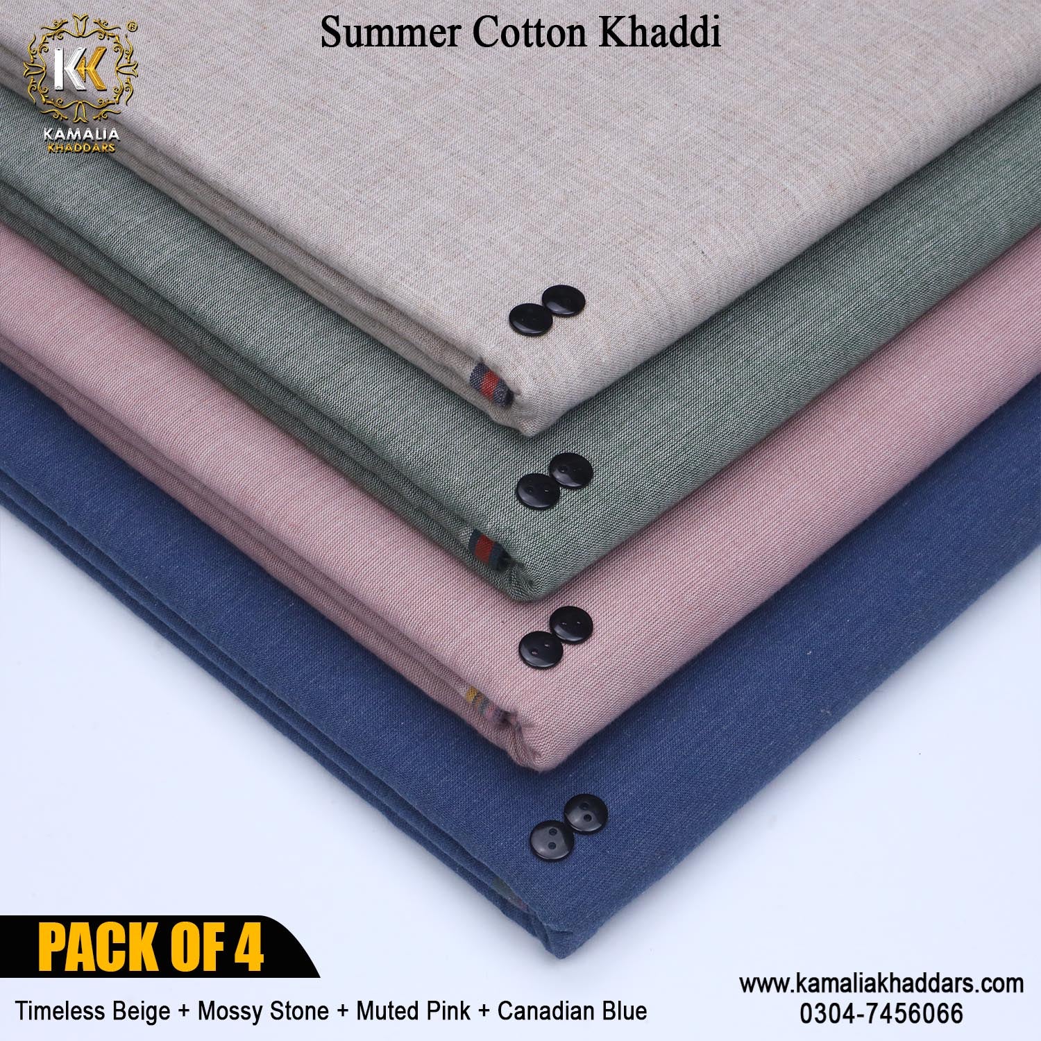 PACK OF 4 (Timeless Beige+Mossy Stone+Muted Pink+Canadian Blue)