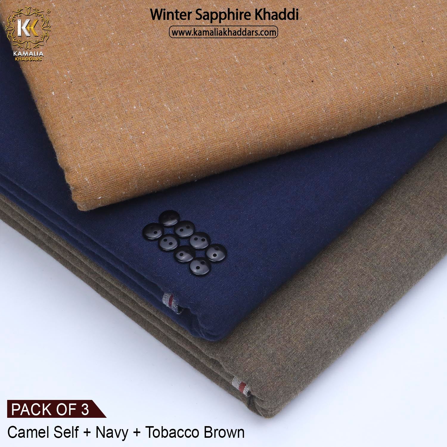 PACK OF 3 (CAMEL SELF+NAVY+TOBACCO BROWN)