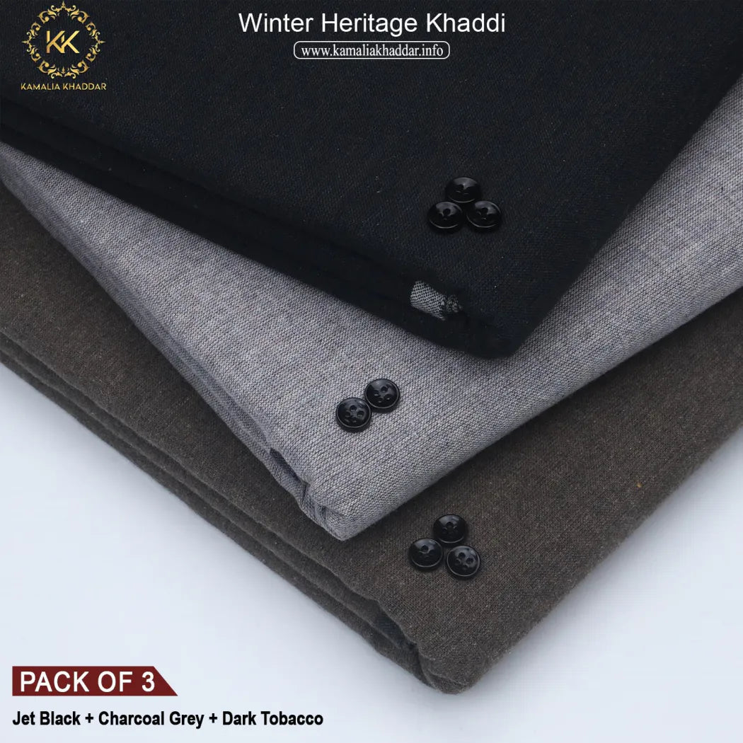 PACK OF 3 (JET BLACK + CHARCOAL GREY + DARK TOBACCO)
