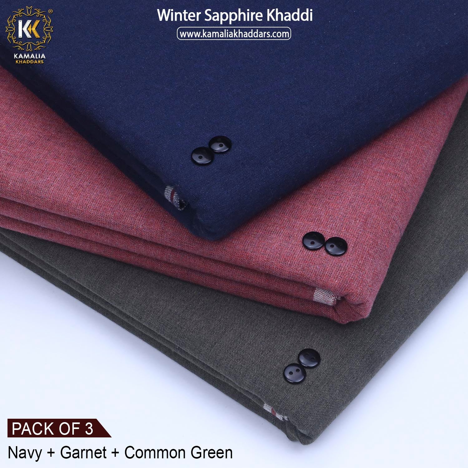 PACK OF 3 (NAVY+GARNET+COMMON GREEN)