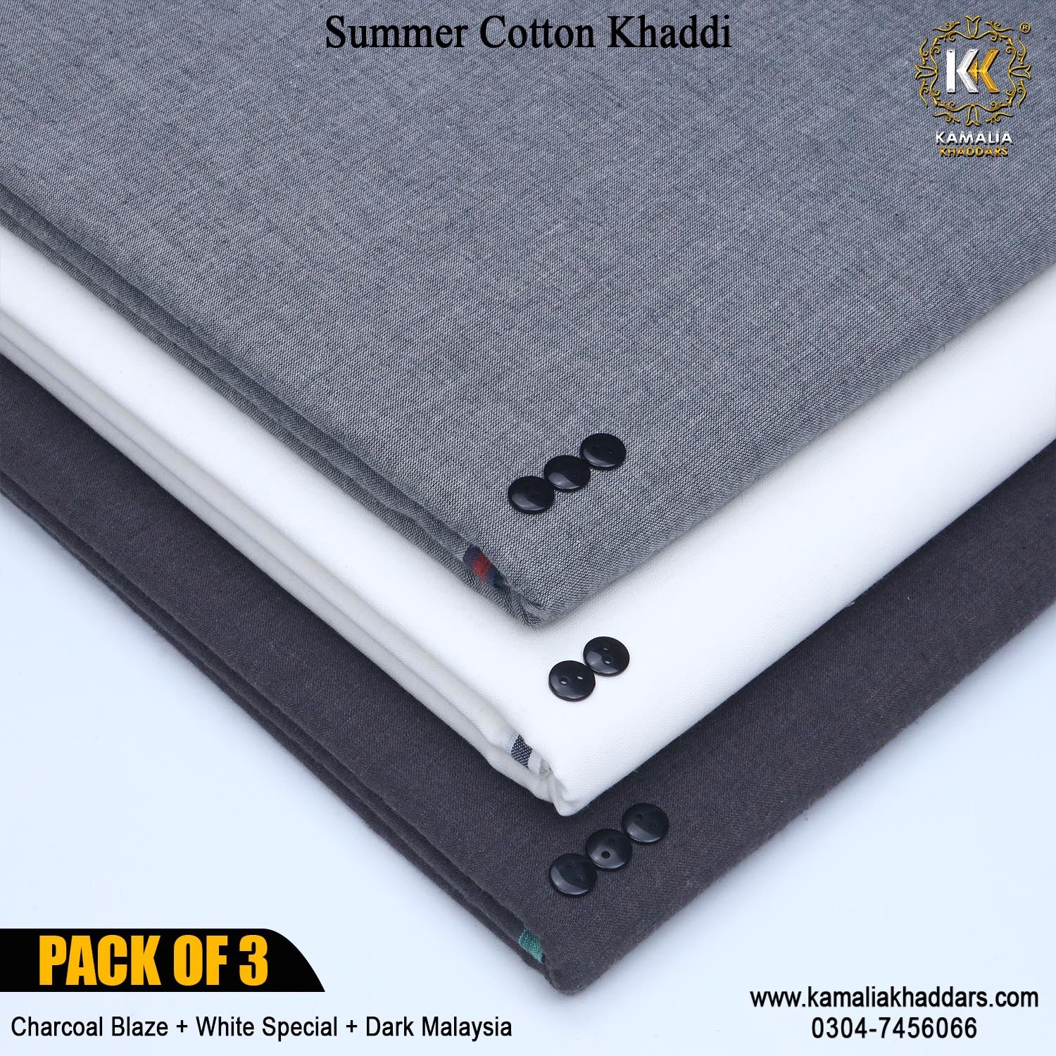 PACK OF 3 (Charcoal Blaze+White Special+Dark Malaysia)