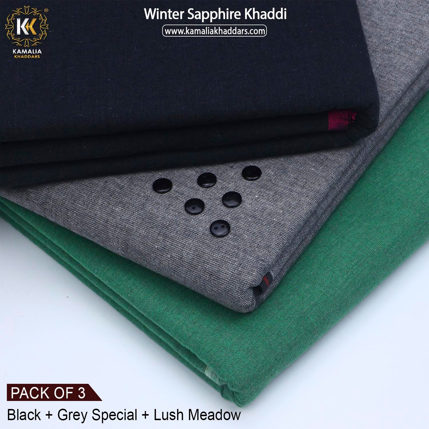 PACK OF 3 (JET BLACK+GREY SPECIAL+LUSH MEADOW)