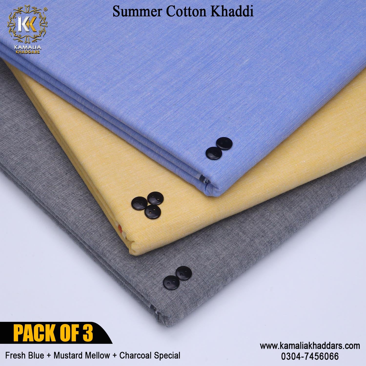 PACK OF 3 (Fresh Blue+Mustard Mellow+Charcoal Special)