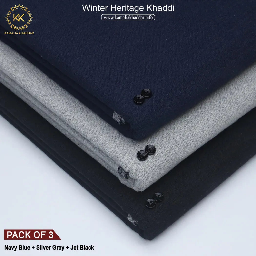 PACK OF 3 (NAVY BLUE + SILVER GREY + JET BLACK)