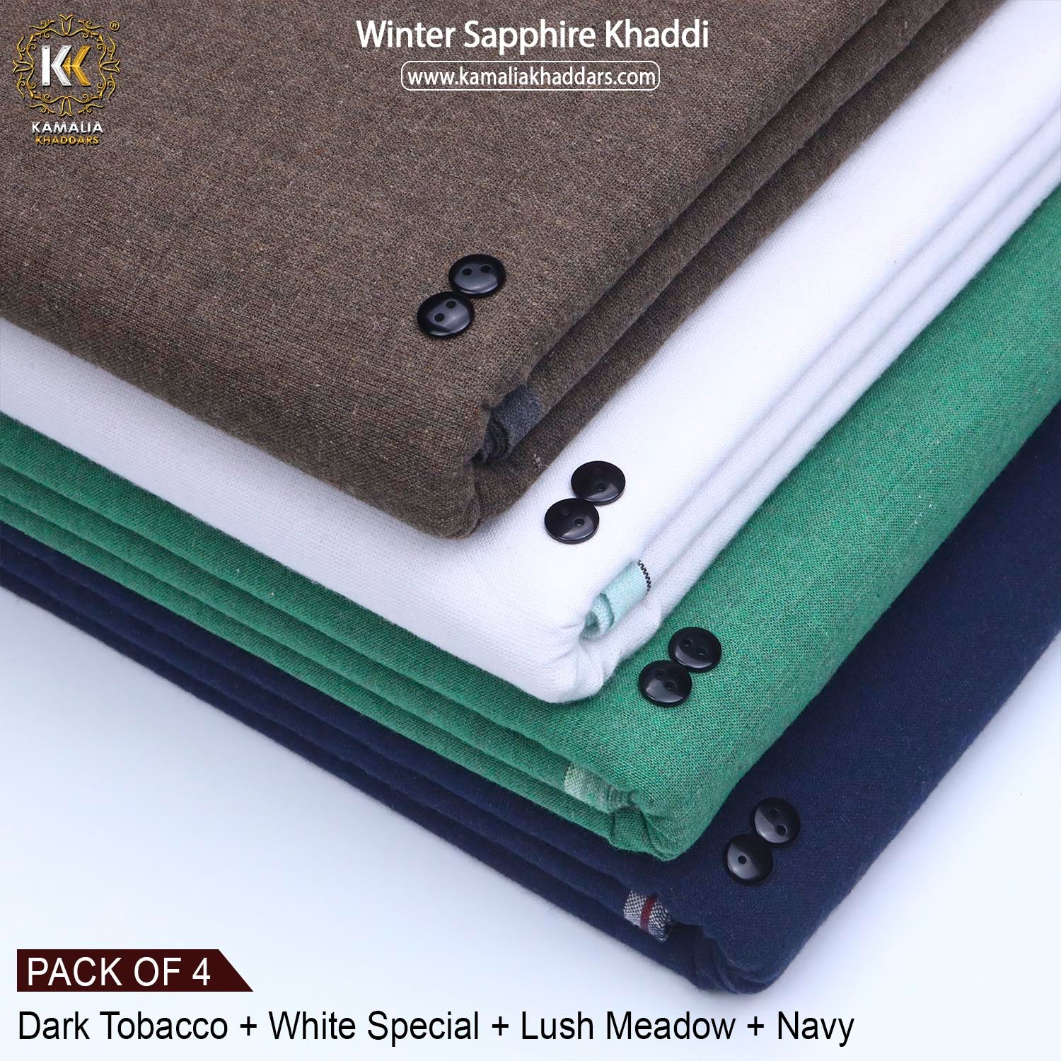 PACK OF 4 (DARK TOBACCO+WHITE SPECIAL+LUSH MEADOW+NAVY BLUE