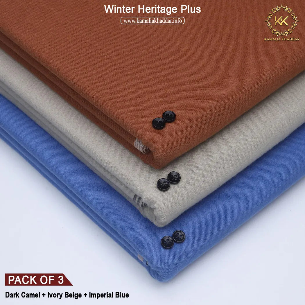 PACK OF 3 (DARK CAMEL + IVORY BEIGE + IMPERIAL BLUE)