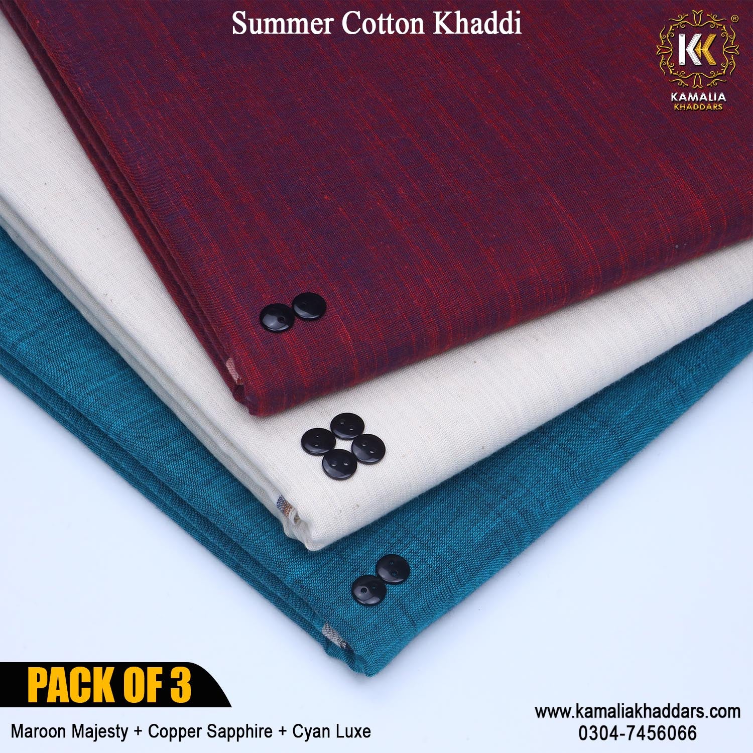 PACK OF 3 (Maroon Majesty+Copper Sapphire+Cyan Luxe)