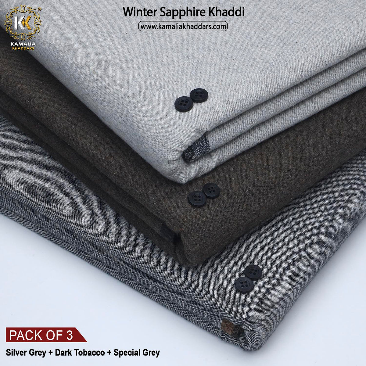 PACK OF 3 (SILVER GREY+DARK TOBACCO+SPECIAL GREY)