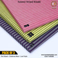 PACK OF 3 (Striped Pink+Chartereuse Moss+Luxe Purple)