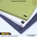 PACK OF 3 (Chartereuse Moss+White Original+Striped Black)
