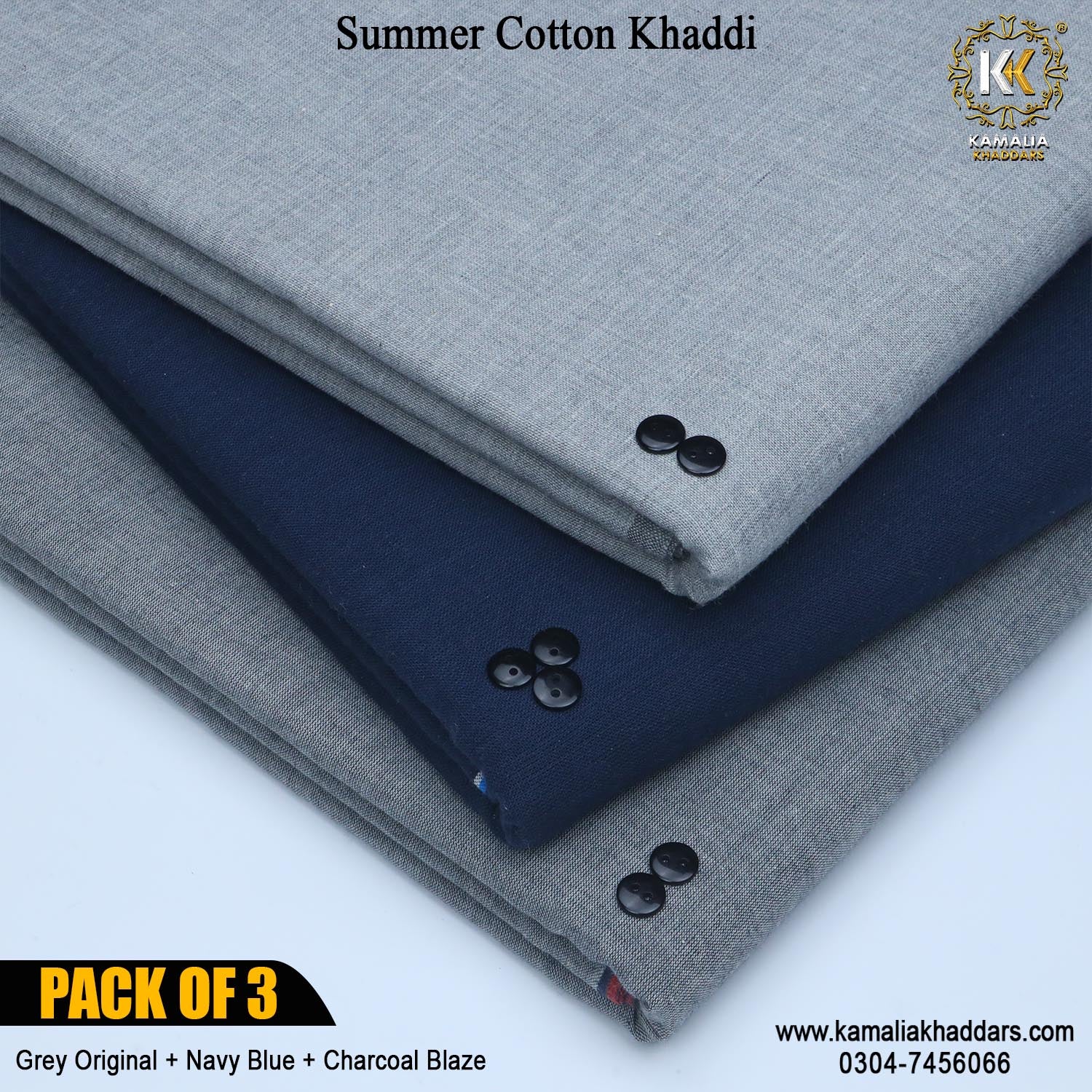 PACK OF 3 (Grey Original+Charcoal Blaze+Navy Blue)