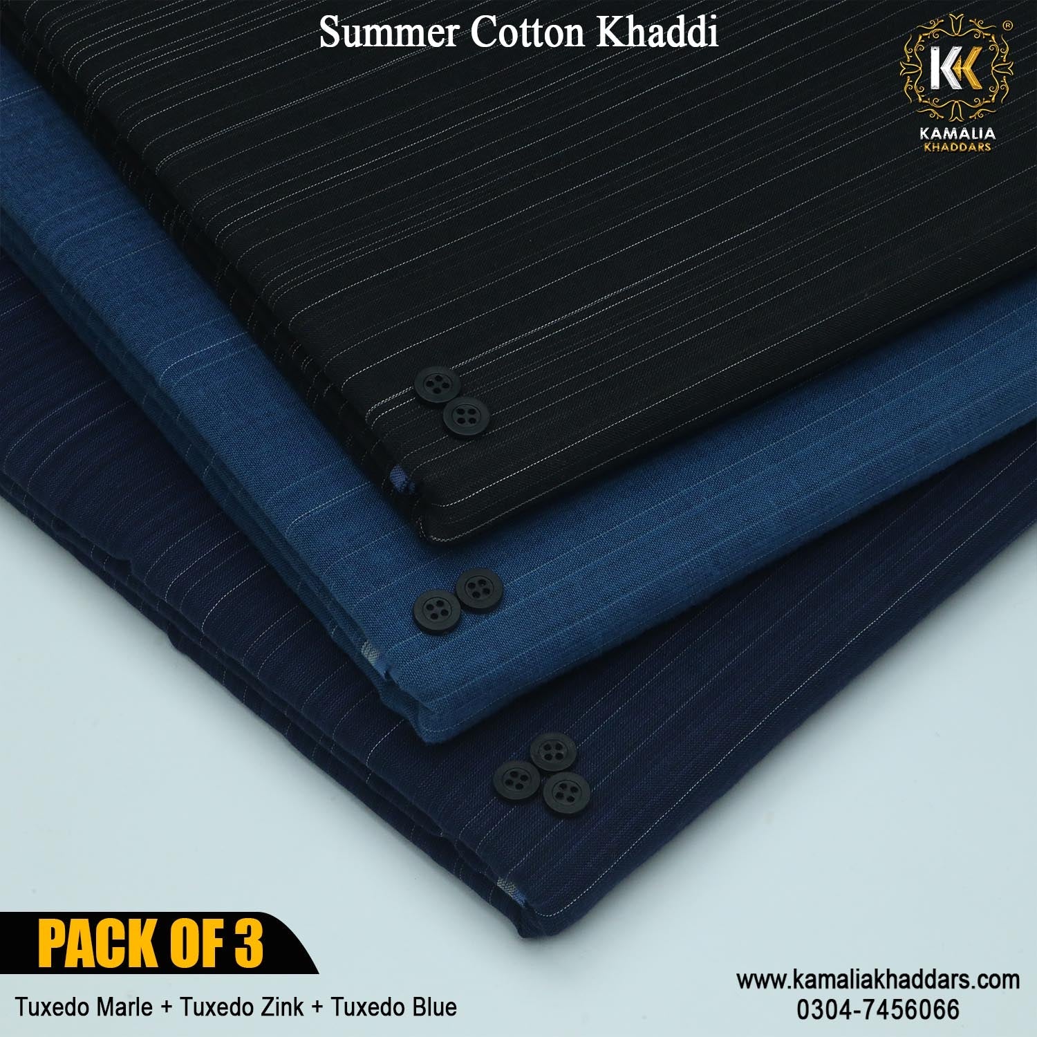 PACK OF 3 (Tuxedo Marel+Tuxedo Zink+Tuxedo Blue)